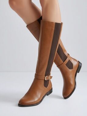 Jatarea Women's Tall Brown Leather Boots